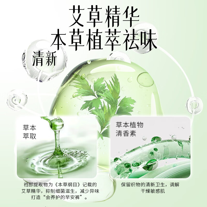 布朗尼医护级艾草植萃早安裤日安裤卫生巾防漏姨妈巾安心裤 M-L码 22片 80-120斤