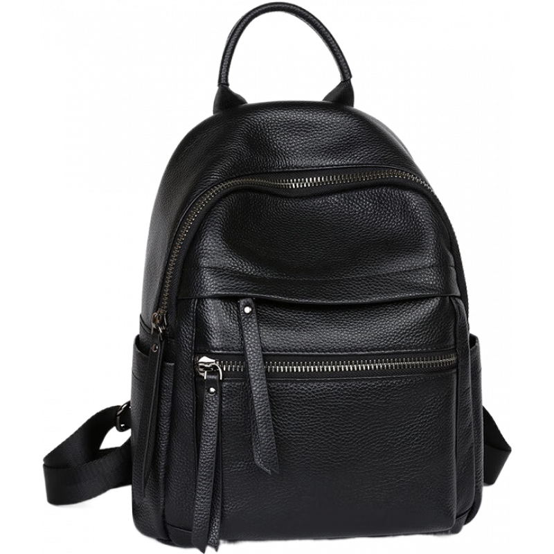 viney雙肩包女2025新款大容量頭層牛皮潮背包 黑色Black【母親節(jié)禮物帶媽媽實(shí)用帶老婆女友女朋