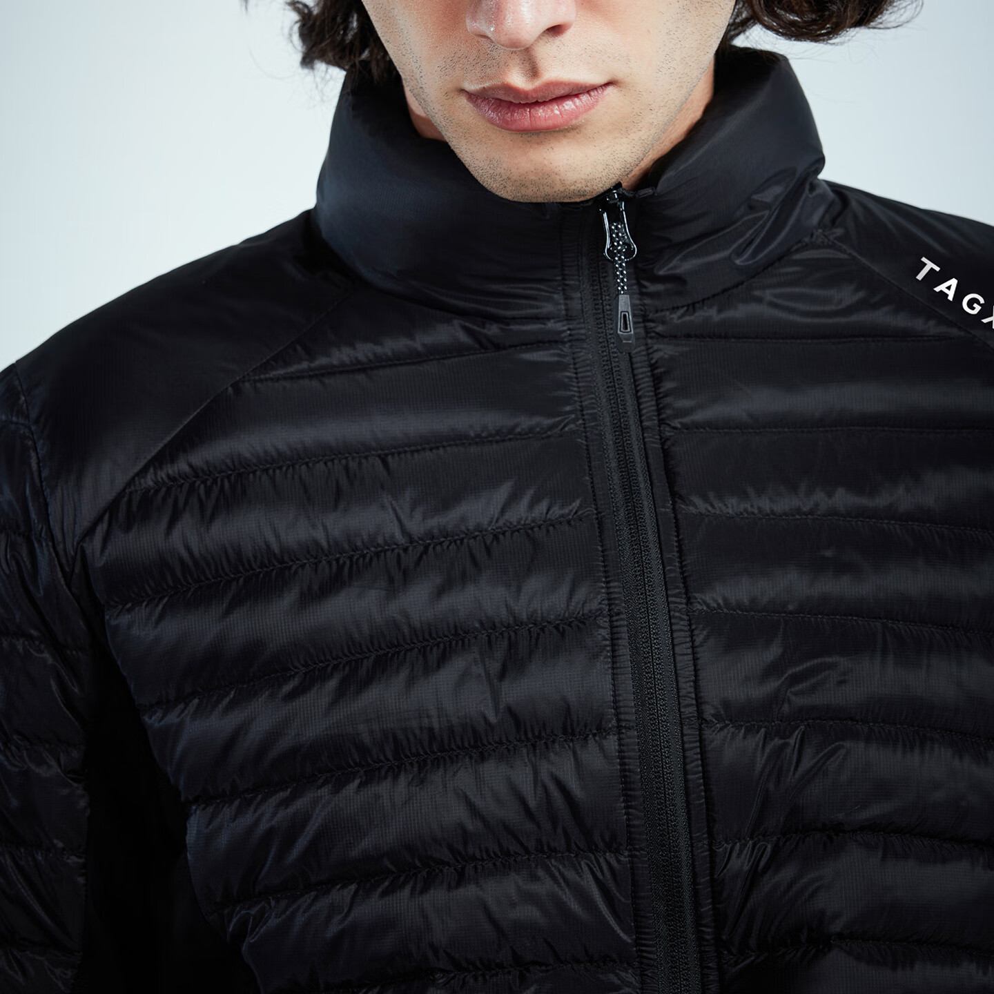 TAGX 探观男式风行羽云感羽绒服男保暖抗撕裂高蓬松97%优质白鹅绒羽绒服女 礁石黑 -男士 L