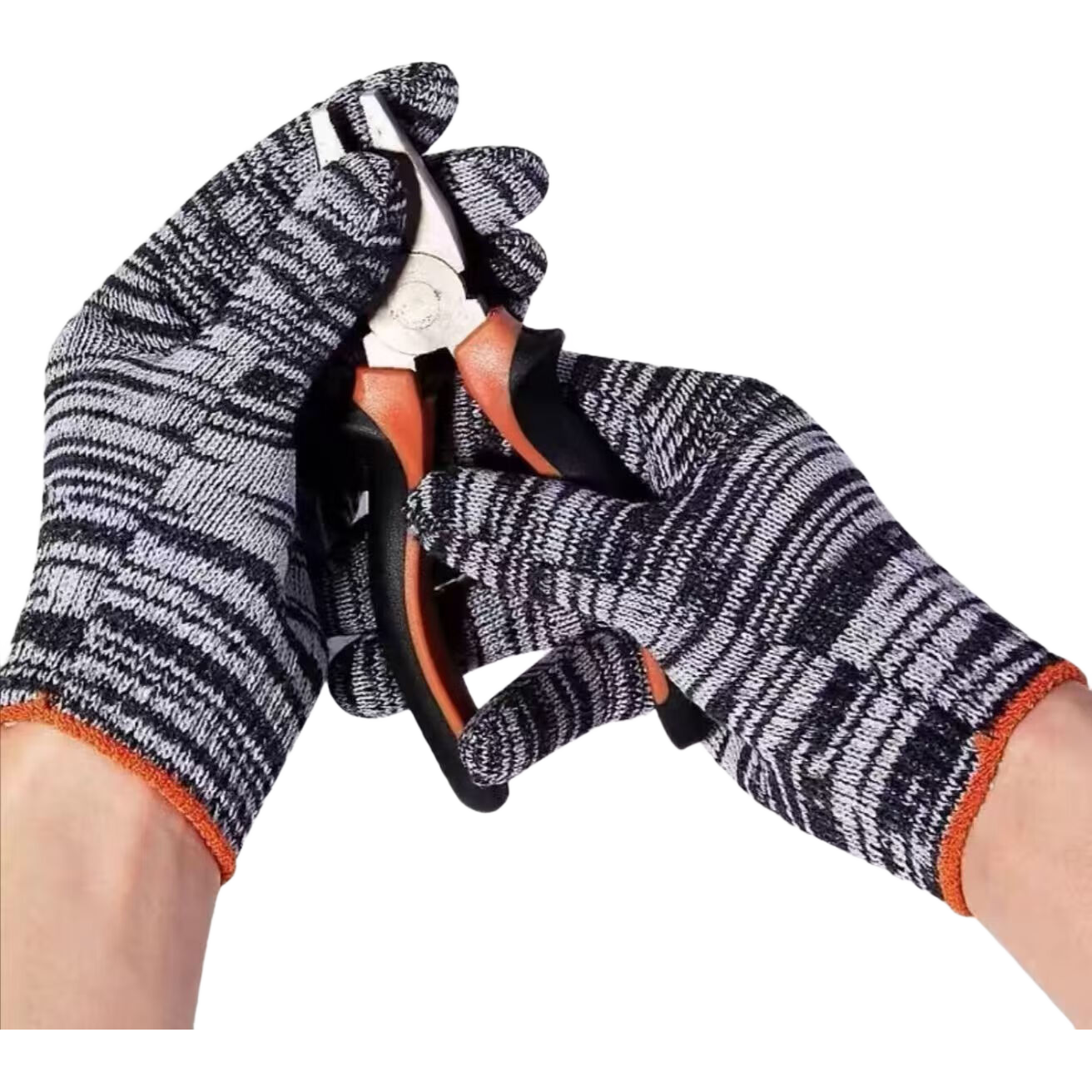 汽修棉线手套维修劳保必备手套黑加丝耐磨透气批发干活工地劳动 5双