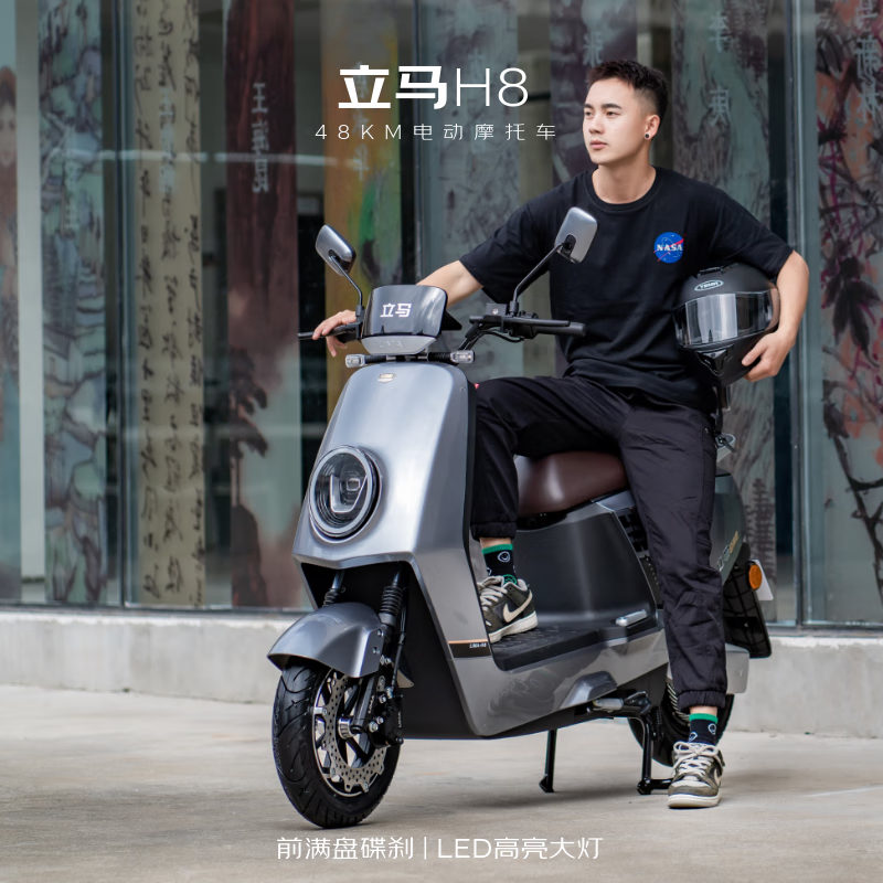 立马电动摩托车【CCTV大国品牌】H8 高速续航48KM1500W电机72V20Ah铅酸电池电动车 灵境紫