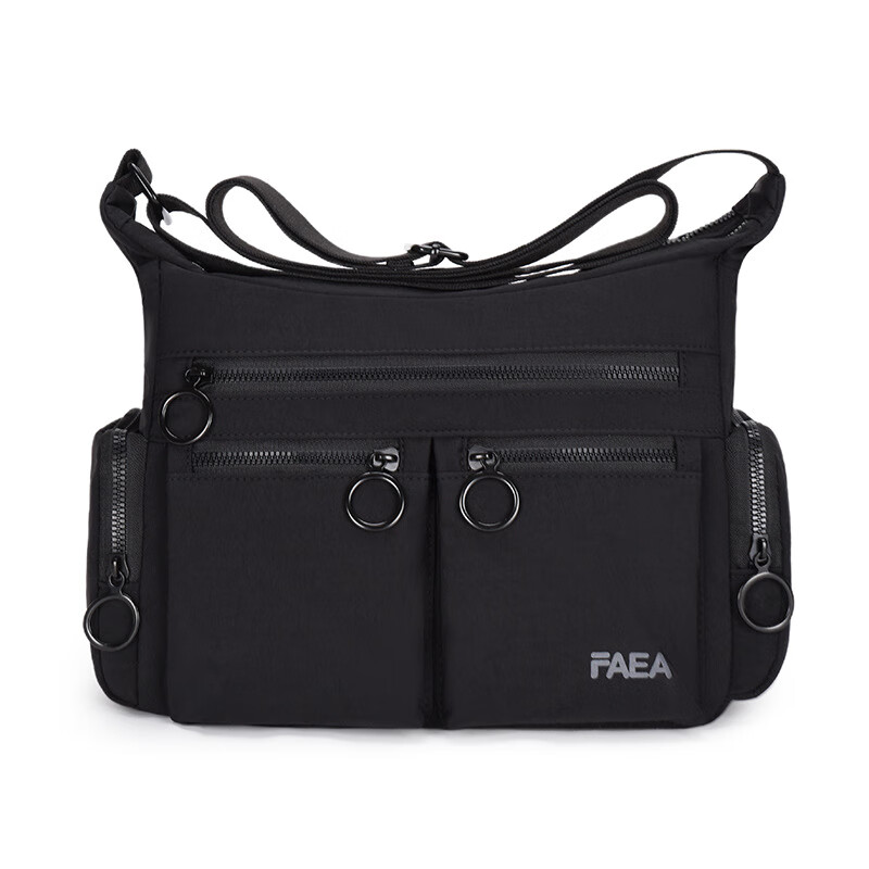 休闲百搭斜挎包运动大容量收纳包外出单肩包CLjn工装风斜挎包jd 黑色 22cm*29cm*12cm