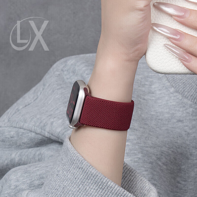 适用苹果S10表带新款iwatch9手表applewatch8金属磁吸尼龙编织S11运动男女SE3简约透气腕带ultra2 烟紫色 适用ultra1/2/3 49mm