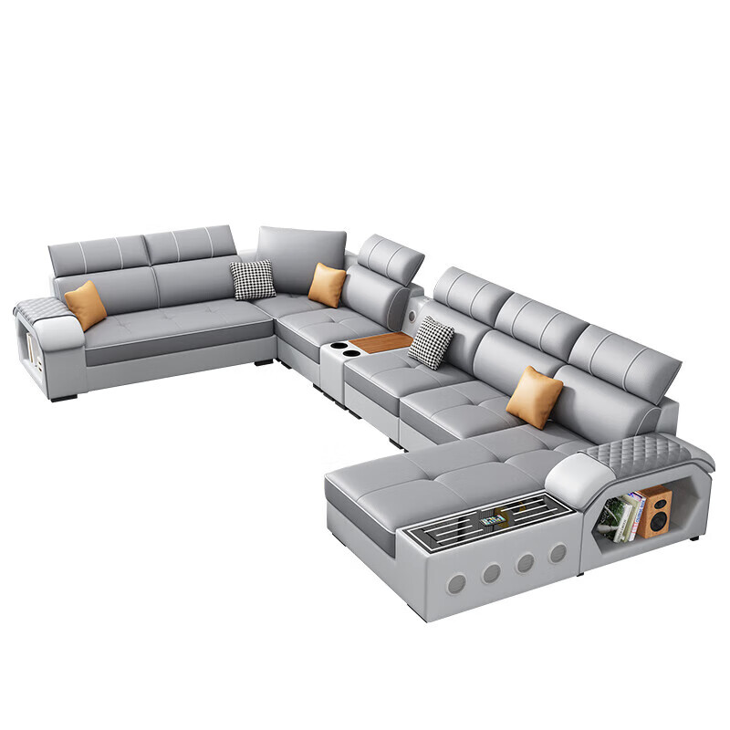 御巢盛2025新款沙发客厅可拆洗猫抓皮储物现代简约免洗整装布艺沙发组合 海绵款坐垫猫爪皮面料[颜色备注] U型七件套 4m