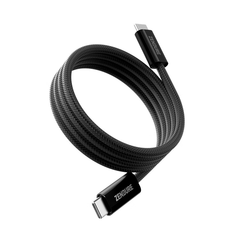 ZENDURE征拓Type-C数据线240W磁吸充电线快充适用苹果15手机iPhone17/iPad/MacBook笔记本小米华为 【黑色】240W磁吸编织快充线 100CM