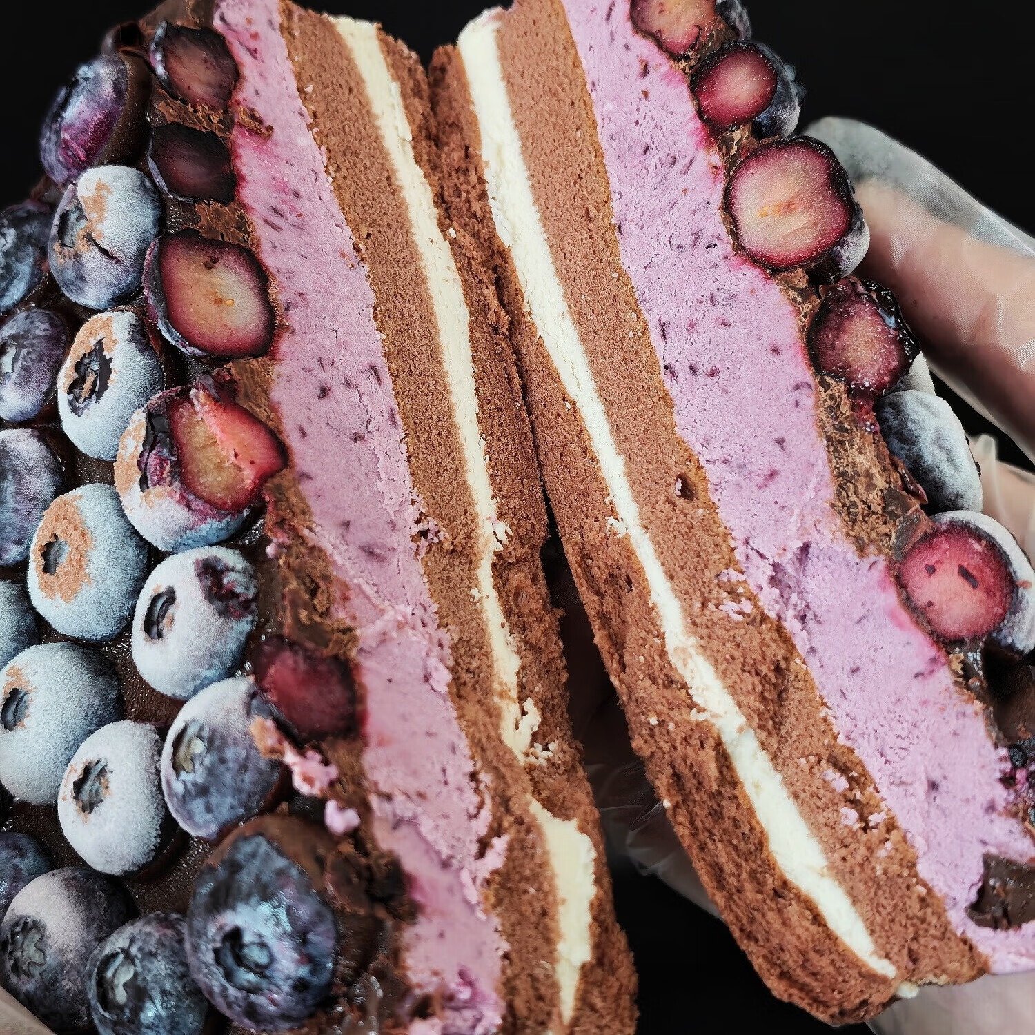 焙尔妈妈多多蓝莓梦龙脆皮巧克力纯可可脂生日蛋糕好吃下午茶甜品儿童零食 鲜果蓝莓梦龙芝士蛋糕600g*1盒 顺丰发货(下单前请看详情页包装等)