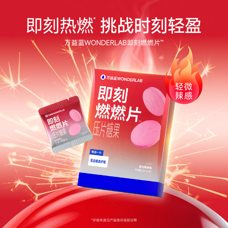 万益蓝WONDERLAB 燃倍优™膳食纤维压片糖果20片装