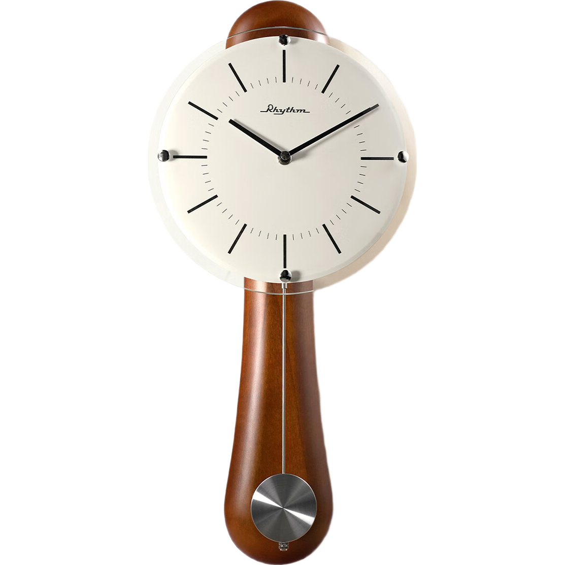 麗聲（RHYTHM）日本原裝正品掛鐘創(chuàng)意輕奢靜音機(jī)芯裝飾掛件掛墻鐘表精準(zhǔn)走時(shí)全新 CMP525NR06(1) 50cm