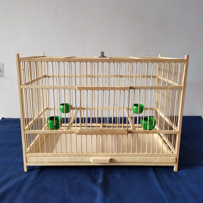 竹子鸟笼绣眼贝子黄鸟大空间鸟笼尺寸长40宽23高24厘米丝距1厘米 抽屉
