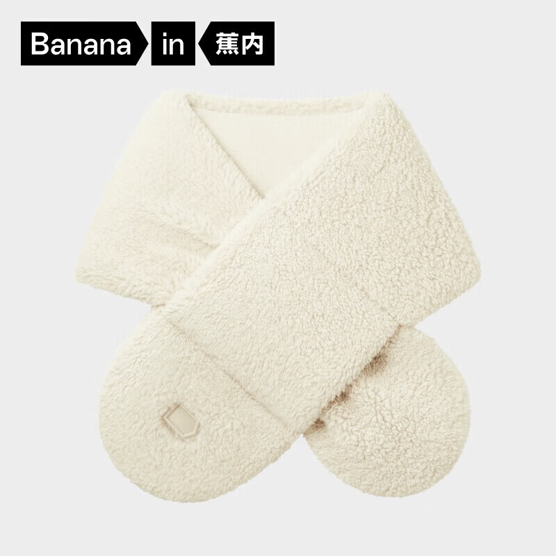 蕉内（Bananain）蕉内基础302Go女士双面绒感休闲围巾 均码 【围脖】牙白