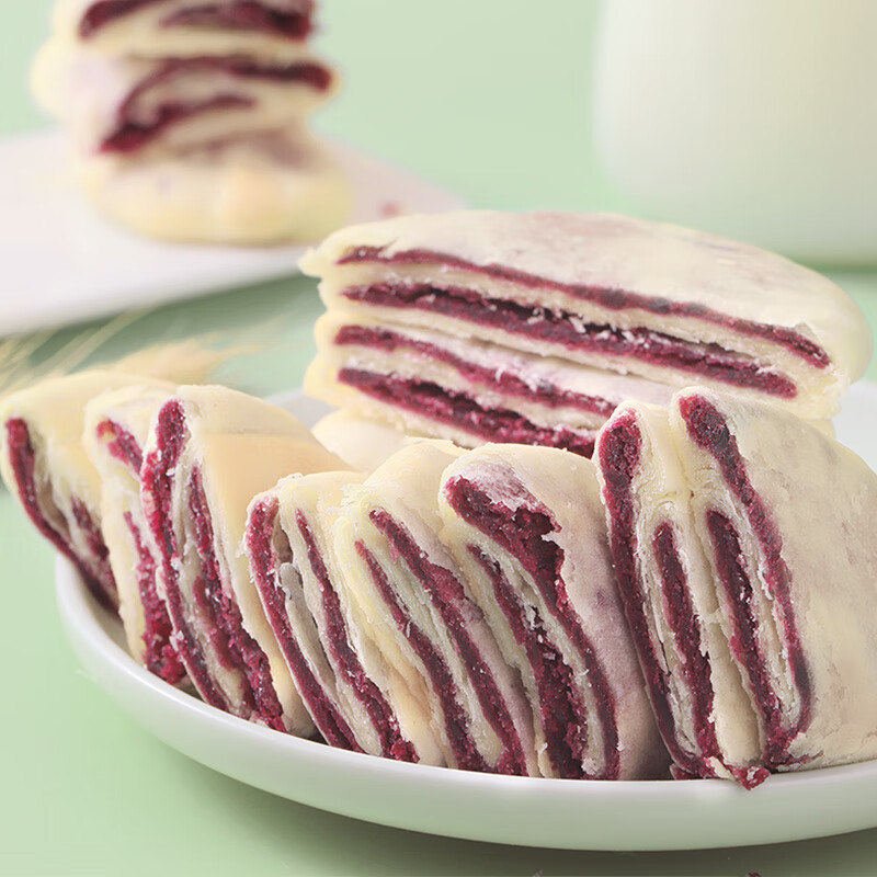 法米诺紫薯芋泥饼早餐代餐糕点心无蔗糖粗粮饱腹紫薯饼糕点袋装300g 紫薯芋泥饼袋装300g(10枚)