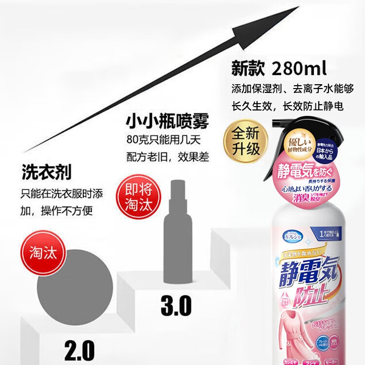 博利婴衣物防静电喷雾 1瓶 防静电喷雾280mL