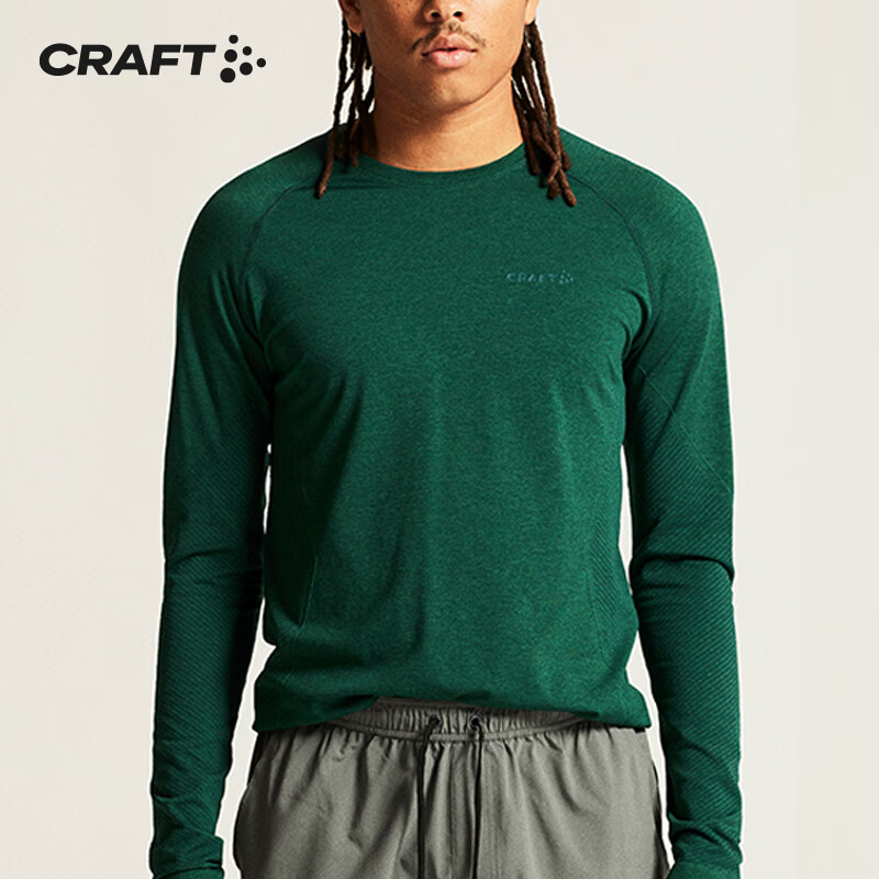 CRAFT蓝标CORE运动户外训练跑步透气速干防风保暖打底衫长袖T恤男 上衣（黑色） S