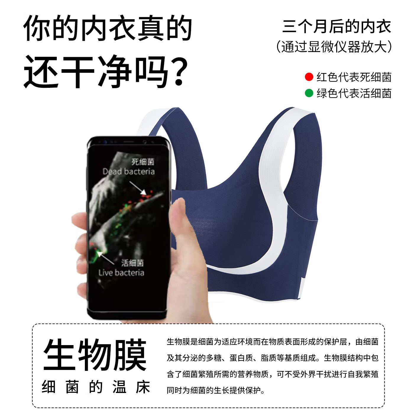 猫人内衣初高中生运动防震发育期舒适固定杯二阶段少女抗菌文胸 浅蓝色 玻尿酸+桑蚕丝+10A抑菌 165 XL 建议体重100-120斤
