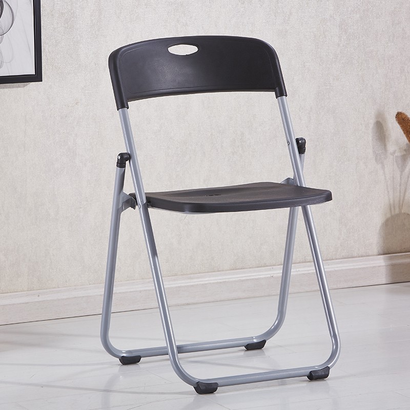 美思来登活动椅子塑料折叠椅子电脑椅办公椅学生椅餐桌椅会议椅培训椅 塑料椅(黑色)