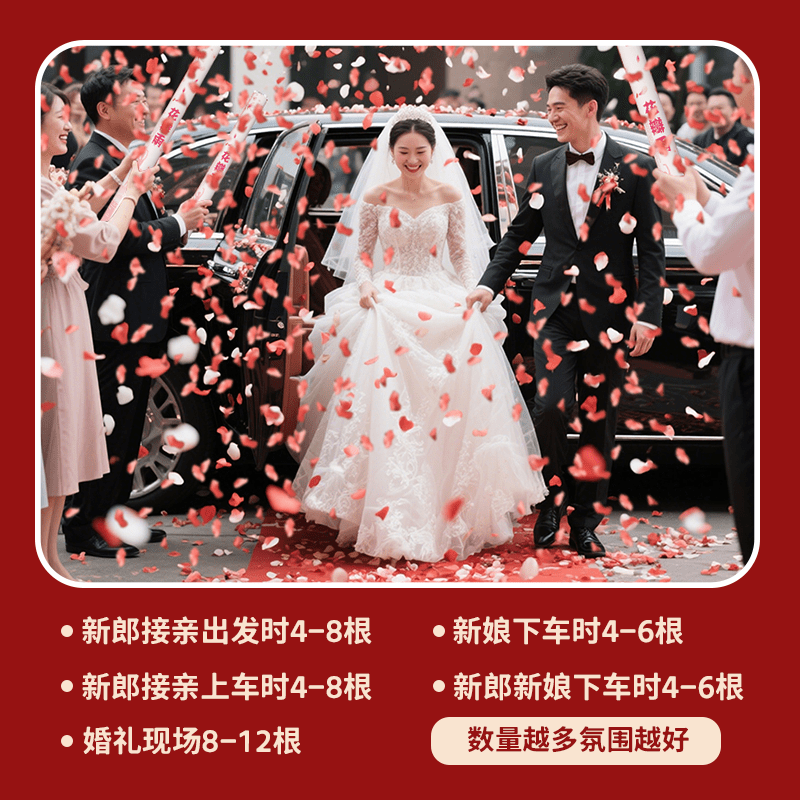 花瓣雨结婚礼炮礼花筒手持爱情公寓同款婚庆彩带喷花筒婚礼拍照 红色花瓣雨10根【花瓣升级加量】