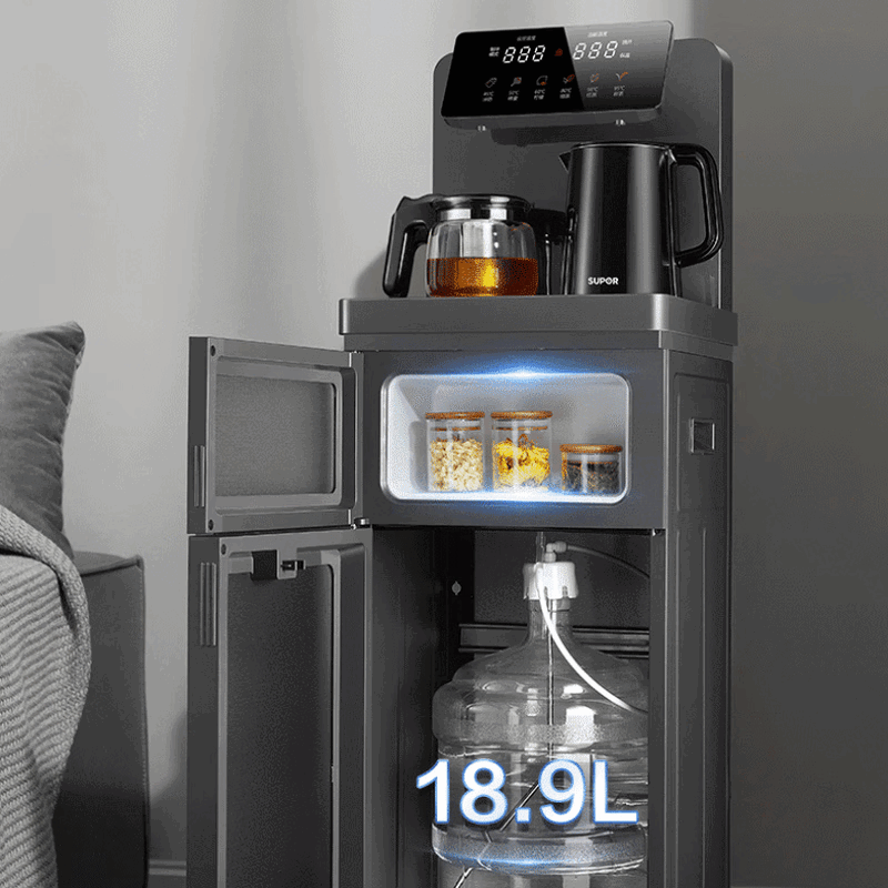 苏泊尔（SUPOR）ZMD安心系列智能遥控六段智能控温双壶双出水大容量储物柜茶吧机 SW-CBJ53C 即热制冷型