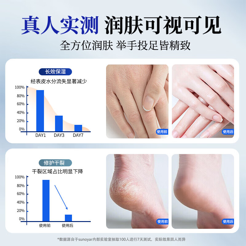 Sunoyar凡士林手足干裂脚裂膏脚后跟干裂开裂皲裂膏防冻疮防裂膏 5盒装【买3送2】拒绝粗糙防止干裂