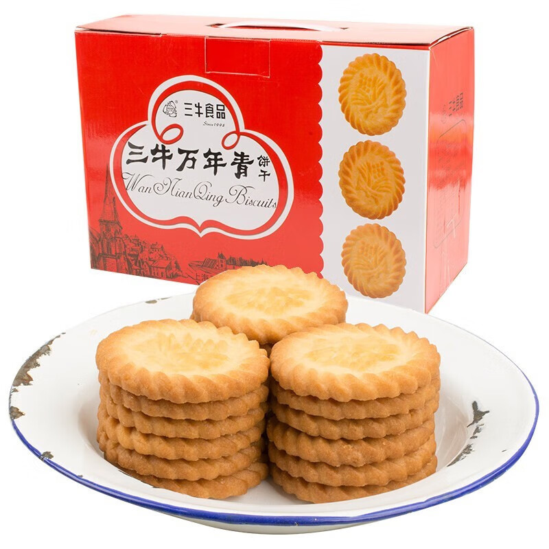 三牛(sanniu)上海三牛上海萬年青餅干整箱早餐下午茶餅干辦公室休閑小零食 三牛萬年青餅干800g