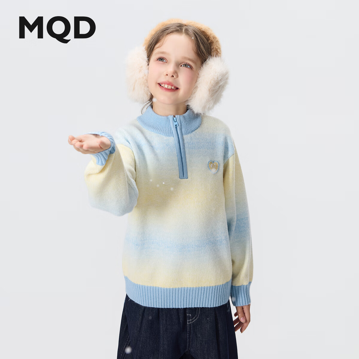 �����MQDŮͯ25���¿�ѧԺ��ײɫ���Ʒ���ë����֯���׷���ů ���� 140 236Ԫ