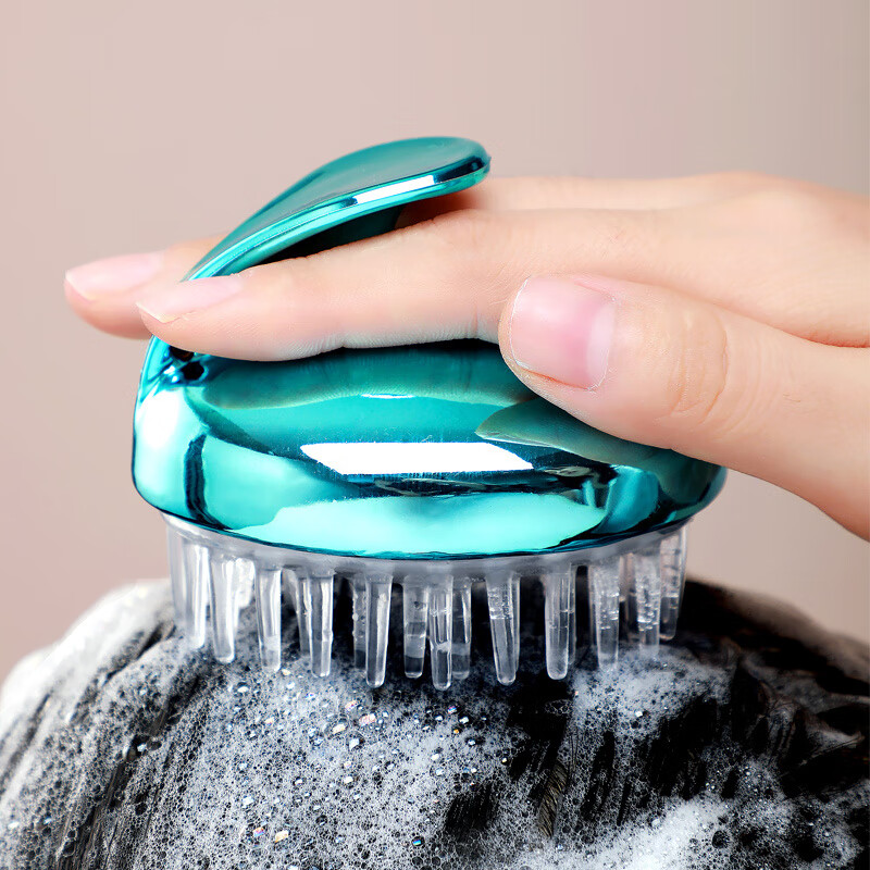 兮儿洗头洗头刷子洗头梳子按摩刷洗发梳硅胶抓头器头疗经络梳清洁梳头 贵妃金