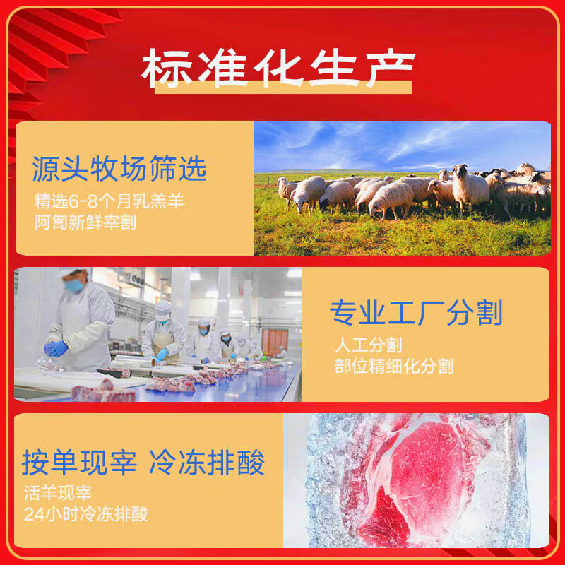 归冬 宁夏滩羊生鲜羊肉 礼盒包装 新鲜现宰全羊 半羊整发 【新鲜原切】滩羊排4斤整发