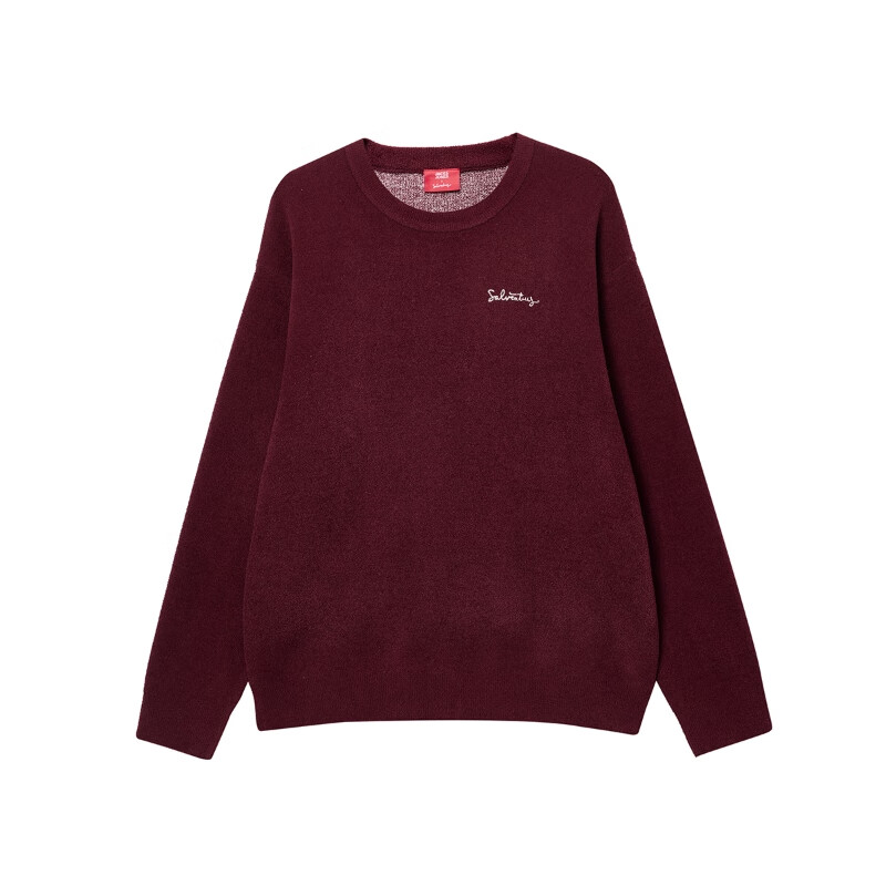 杰克·琼斯（JACK&JONES）【红运系列】骐骥红2026马年新款毛衣男本命年红色打底针织衫男装 E15酒红色 L （180）