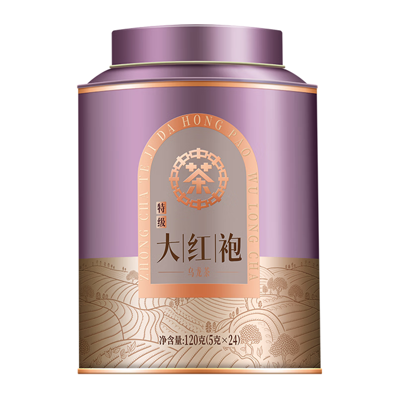 中茶茶叶乌龙茶特级大红袍福建岩骨花香乌龙茶罐装120g茶叶特级自己喝