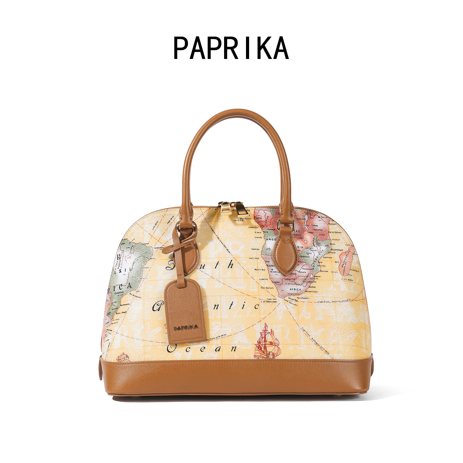 PAPRIKA包包女款2025年轻奢女士单肩斜挎手提贝壳包圣诞节礼物送老婆女友 灰色【尊享礼盒】