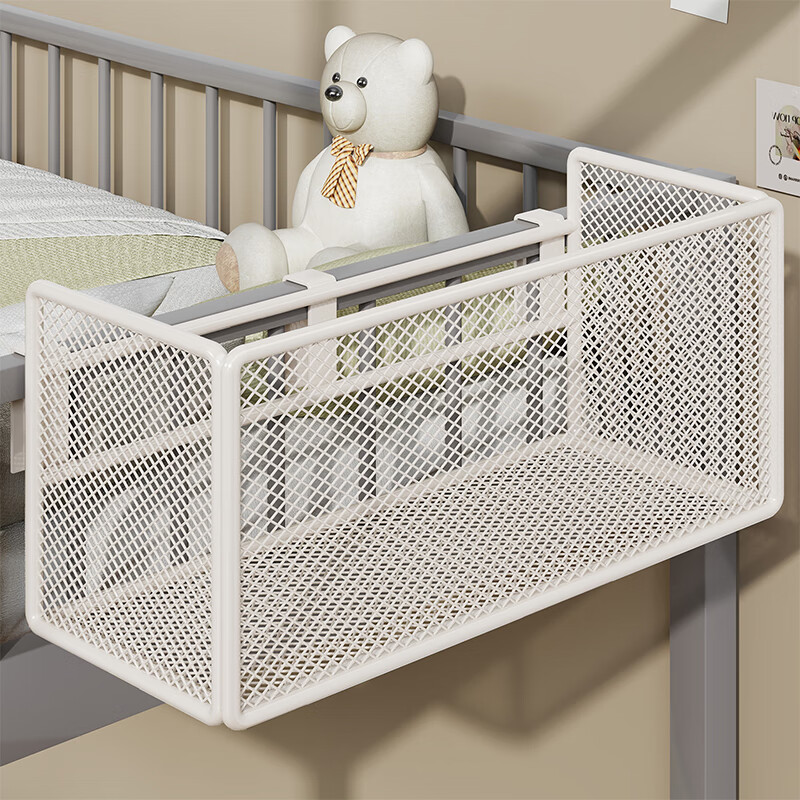 尔思家宿舍置物架床头挂衣架大学生寝室上铺挂篮好物必备床边神器收纳架 白色加大号