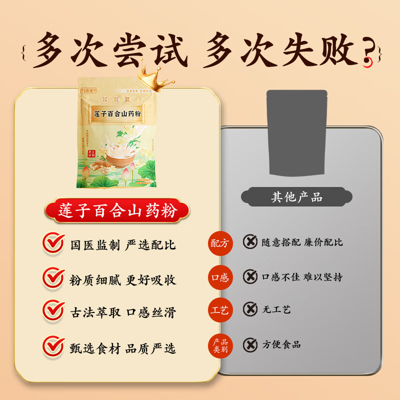 巧农婆莲子百合山药粉养胃营养早餐代餐无添加速食冲泡米糊免熬煮送长辈 【推荐周期装】 245g*4袋 28小包