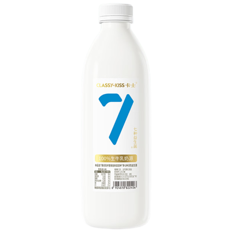 卡士（CLASSY.KISS）007家庭装酸奶969g 无蔗糖原味 低温酸奶 风味发酵乳