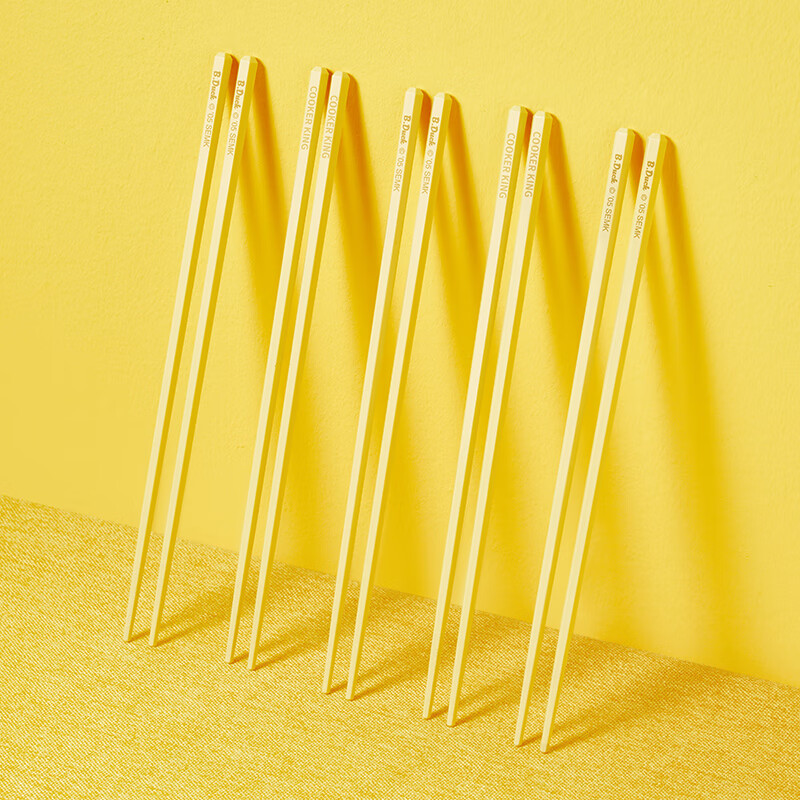 炊大皇（COOKER KING）B.Duck小黄鸭抗菌合金筷创意精美餐具伴手礼礼物餐具 小黄鸭抗菌合金筷10双柠檬黄 10双