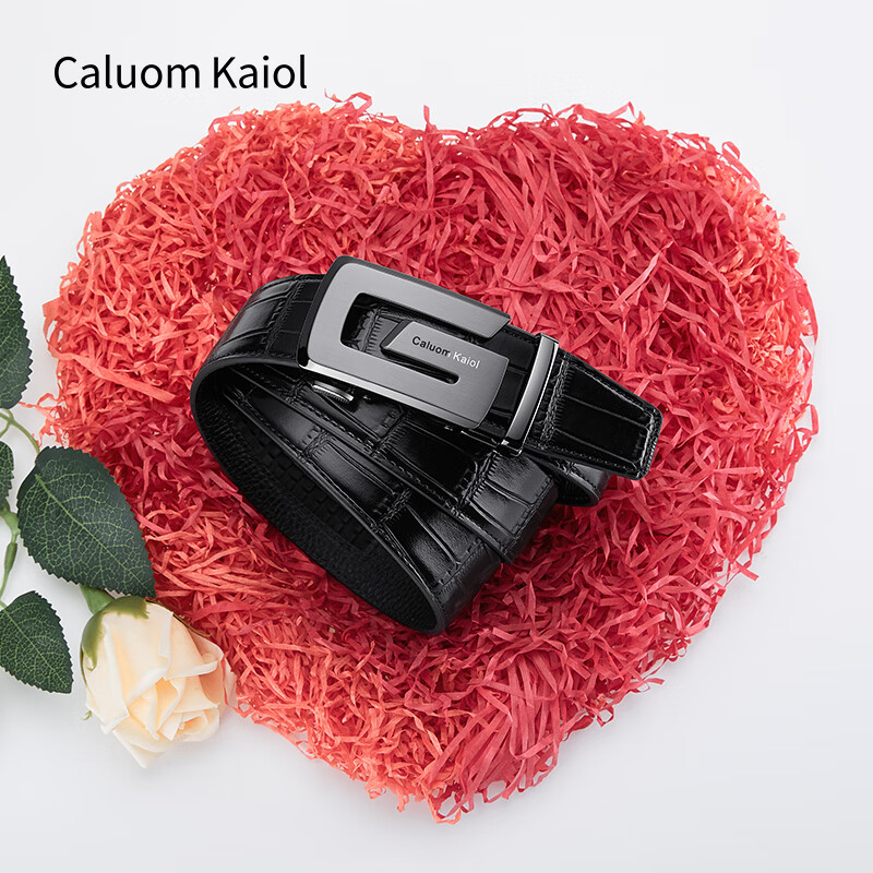 Caluom Kaiol品牌皮带男自动扣轻奢真皮腰带商务男士裤带圣诞礼物送男友 【专柜礼盒】80928 115cm -130cm默认随机(可修剪)