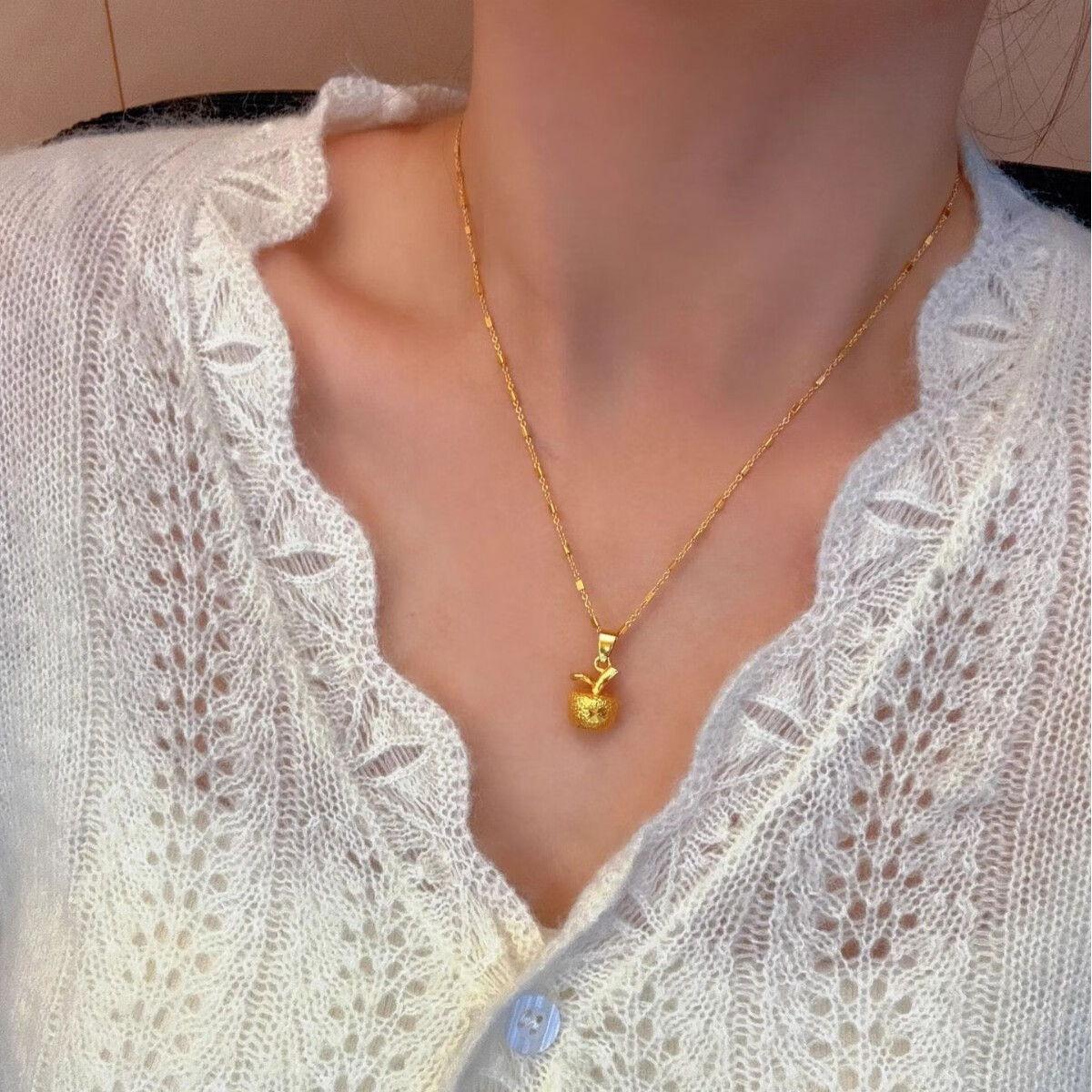 爆款平安果项链女时尚个性锁骨链轻奢优雅CLp苹果项链jd 苹果项链【礼盒装】