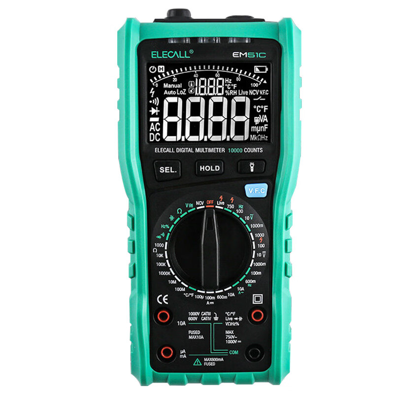 伊莱科（ELECALL）伊莱科EM51C万用表数字智能表电容表家用多功能 EM51C