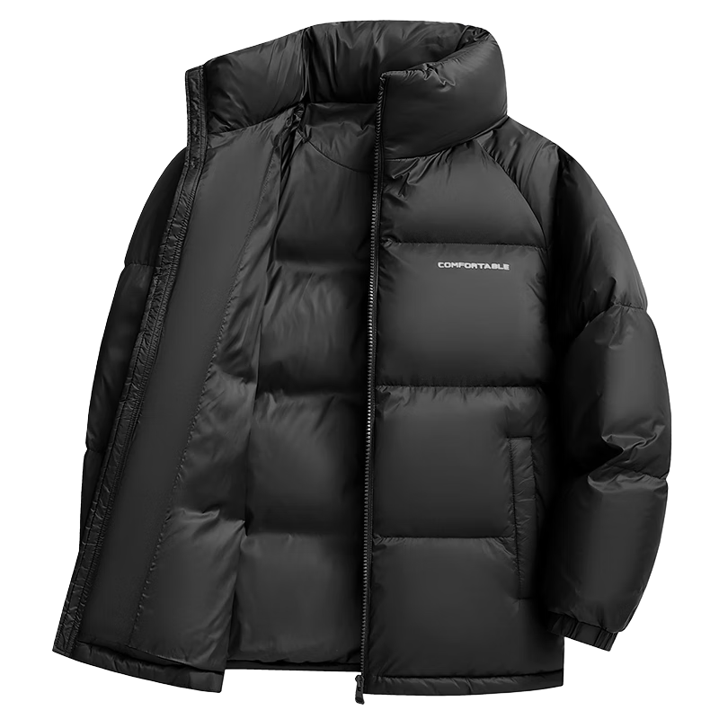 雪中飞短款立领羽绒服男秋冬新款高蓬松时尚休闲面包服90绒加厚保暖羽绒