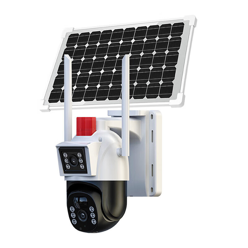 赛乐透农村大门口摄像头太阳能监控户外摄像头农村野外监控摄像头农村野外无电无网厂家直360室外摄像头 4G太阳能三画面监控+99年流量