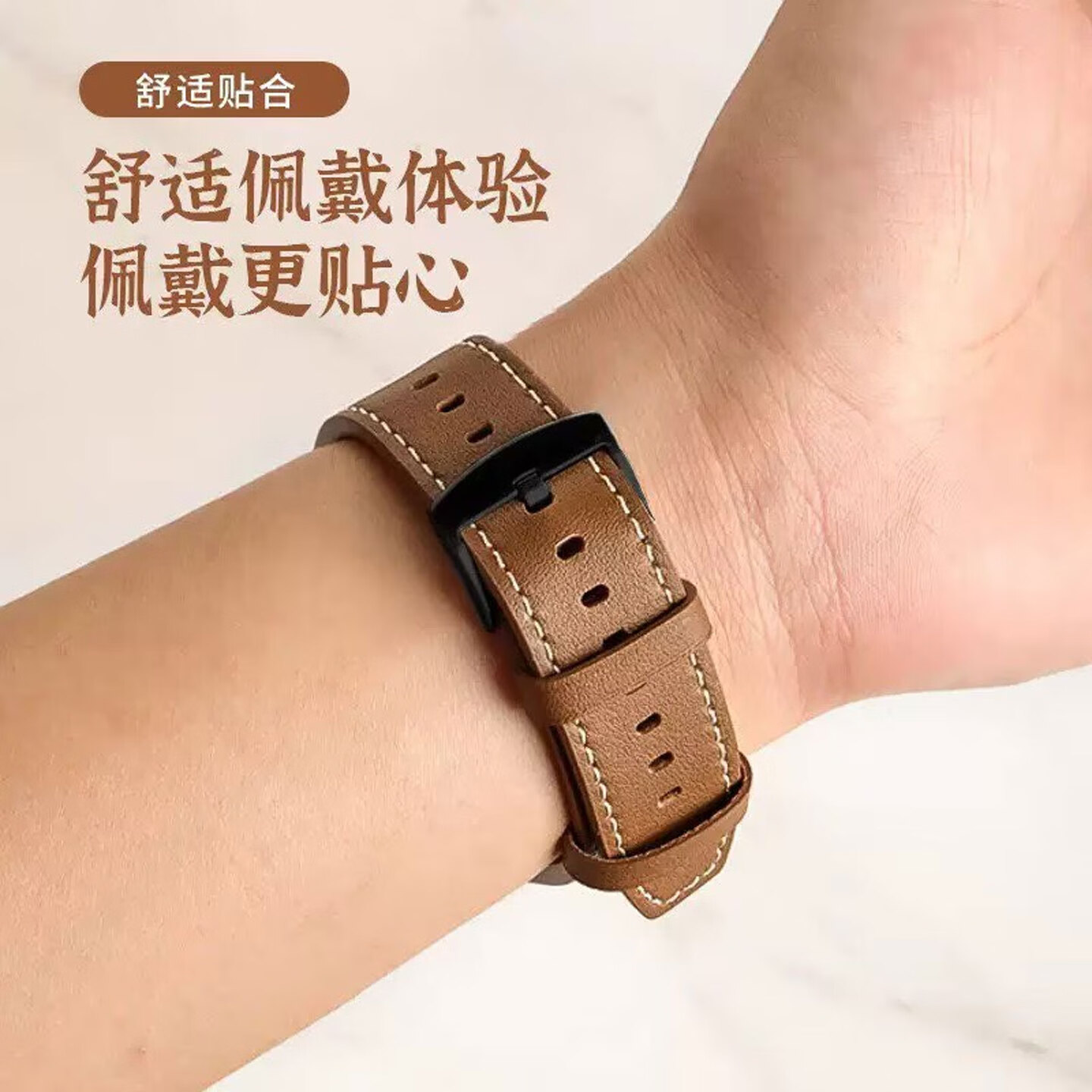 ZUNTI适用华为GT5真皮表带GT4/GT3/GT6原装同款WATCH3/5/4pro手表带男 【原装同款-新品首发】棕色-银扣 适用华为(46表盘)22mm表带