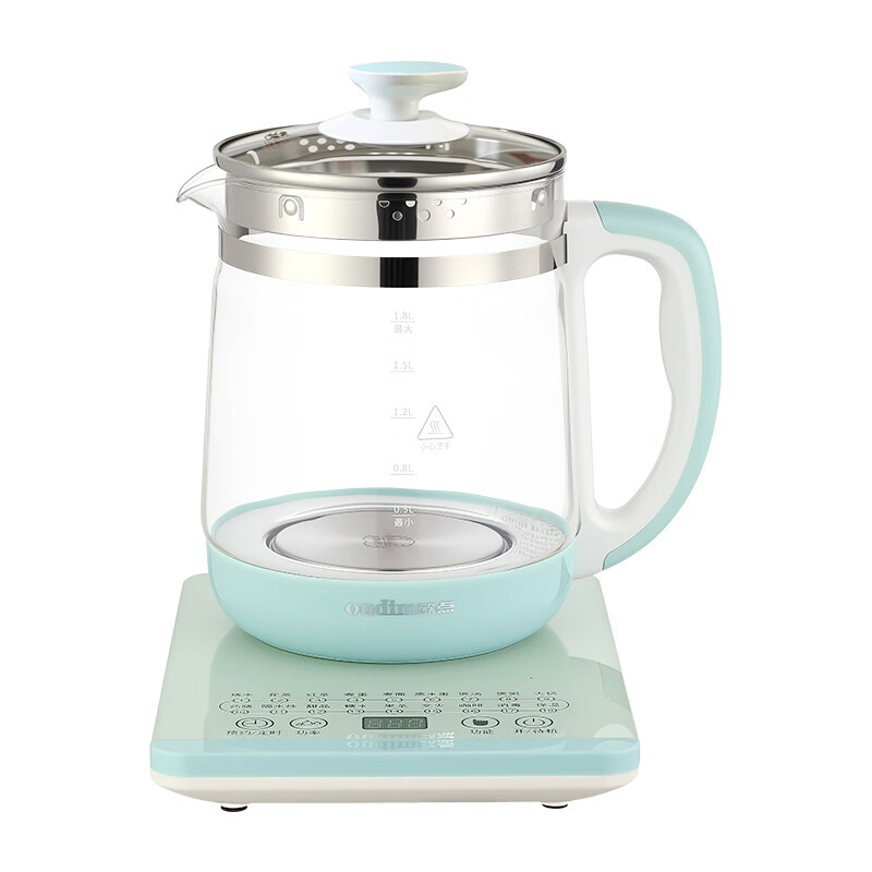 欧点 多功能养生壶玻璃煮茶器保温容量1.8升养身壶定时预约烧水壶304不锈钢煮茶壶煮茶器泡茶壶 【时控款】 1.8L