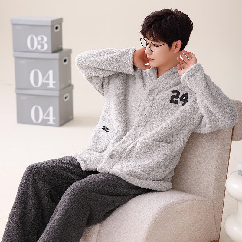 芬腾可安(FENTENGCARE)【M】软绵绵半边绒情侣睡衣冬季睡袍套装柔软休闲感外穿家居服 61008 XXXL 京东折扣/优惠券