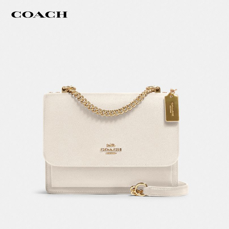 蔻驰 COACH 奢侈品 Klare系列女士单肩斜挎翻盖手提包风琴包 白色 91174 IMCHK【品牌授权 官方直供】