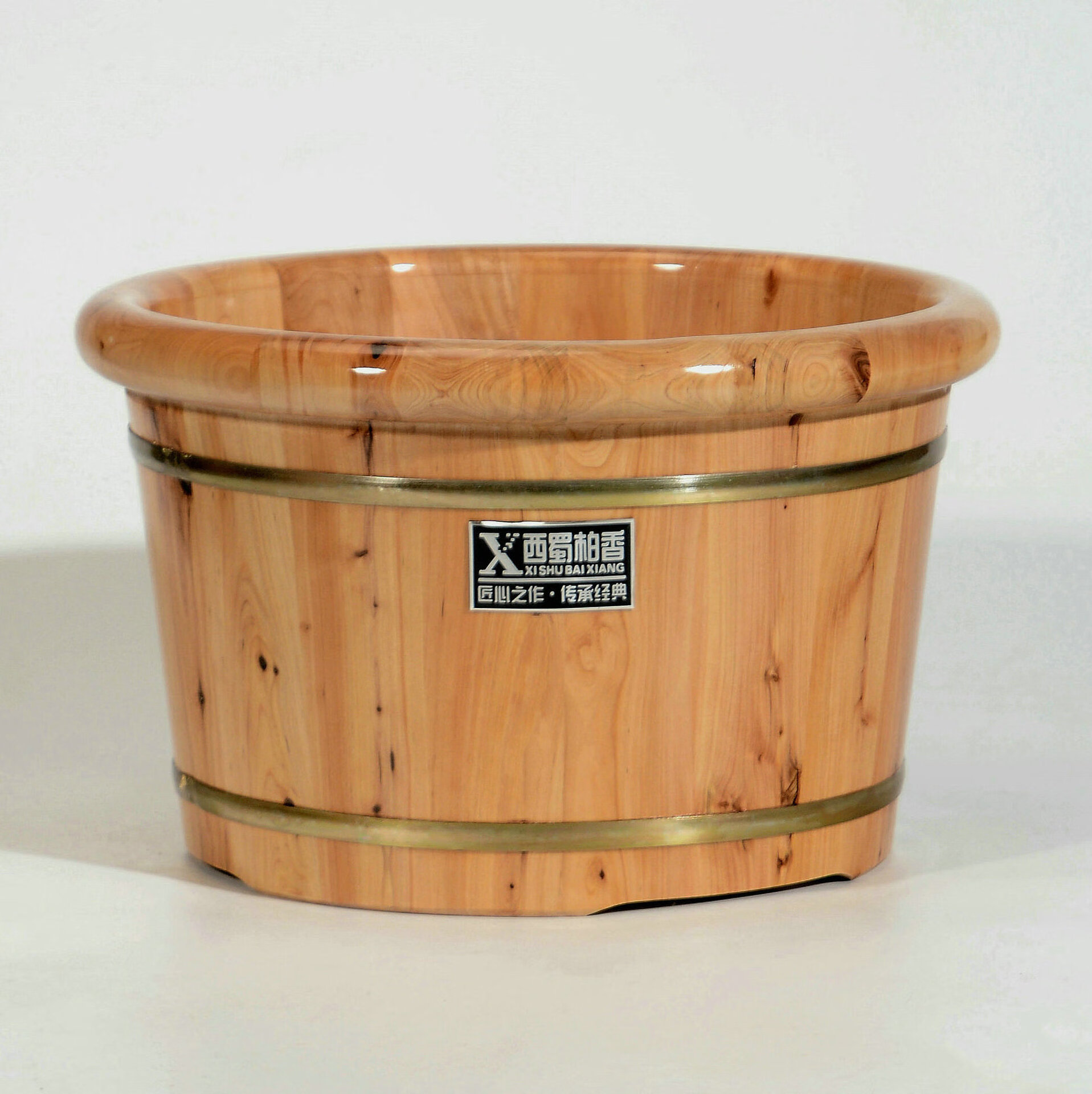 西蜀柏香柏木泡腳桶木桶木質(zhì)洗腳盆實(shí)木足浴桶小木盆足療養(yǎng)生家用 25cm 本色柏木圓邊