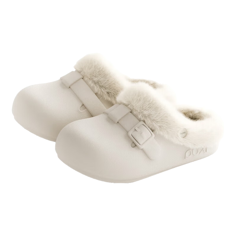 朴西2025新款勃肯防水棉拖鞋女士家居室内冬季保暖厚底防滑棉拖男 浅沙色 38-39 【适合37-38】