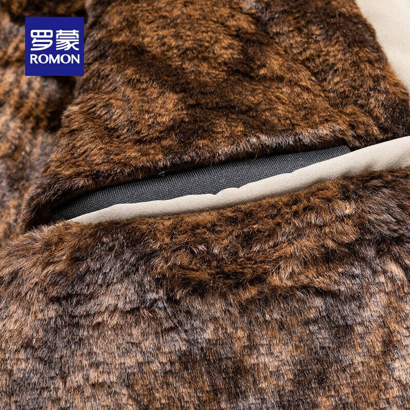 罗蒙(ROMON)短款翻领加厚棉服男秋冬新款商务爸爸装行政干部装加绒夹克外套男 藏青 XL 180 (建议120-140斤)