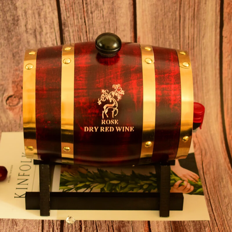 GIOIO橡木桶空桶橡木桶法国进口自酿红酒葡萄酒实木酒桶装饰酒桶橡木桶 干红葡萄酒5000毫升