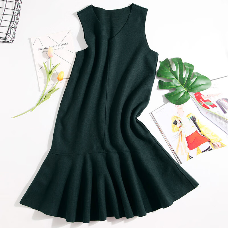 米度麗孕婦裝春裝套裝時(shí)尚孕婦連衣裙春秋潮媽裙子秋冬款長裙冬裝 背心裙 L