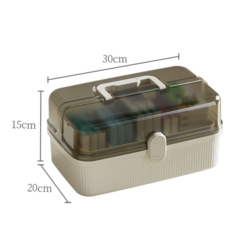 旻胜医药箱家庭装双层大容量药箱家用药品分类收纳盒子医用医疗急救箱 白色【双层大号】大容量