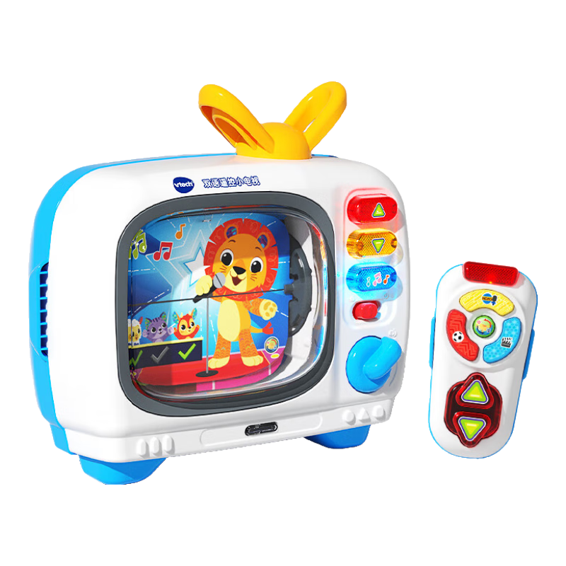 偉易達(Vtech)雙語遙控小電視機智能早教機兒童玩具男女孩寶寶周歲生日新年禮物 雙語遙控小電視