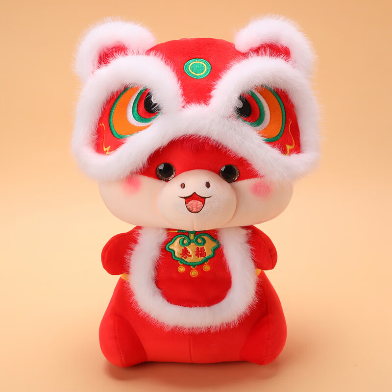 ���� С����ż2026��Ф��ë����� �й���Ƕ�+��ʨñ�� 24���� ��Կ�׿� ����ͬ�� 39Ԫ